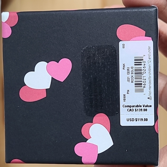 New Kate Spade rock solid heart pendant and mini studs boxed set- pink, gift - Picture 9 of 10